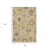 5' X 8' Gold Gray And Ivory Floral Medallion Washable Area Rug With UV Protection
