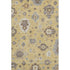5' X 8' Gold Gray And Ivory Floral Medallion Washable Area Rug With UV Protection
