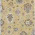5' X 8' Gold Gray And Ivory Floral Medallion Washable Area Rug With UV Protection
