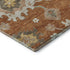 8' Rust Ivory And Gray Floral Medallion Washable Round Rug With UV Protection