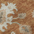 8' Rust Ivory And Gray Floral Medallion Washable Round Rug With UV Protection