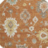 8' Rust Ivory And Gray Floral Medallion Washable Round Rug With UV Protection