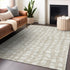 9' X 12' Beige And Ivory Cobblestone Washable Area Rug With UV Protection