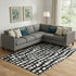 8' X 10' Black And Ivory Cobblestone Washable Area Rug With UV Protection