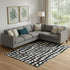 9' X 12' Black And Ivory Cobblestone Washable Area Rug With UV Protection
