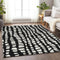 9' X 12' Black And Ivory Cobblestone Washable Area Rug With UV Protection