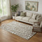 5' X 8' Brown And Ivory Cobblestone Washable Area Rug With UV Protection