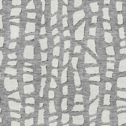 5' X 8' Gray And Ivory Cobblestone Washable Area Rug With UV Protection