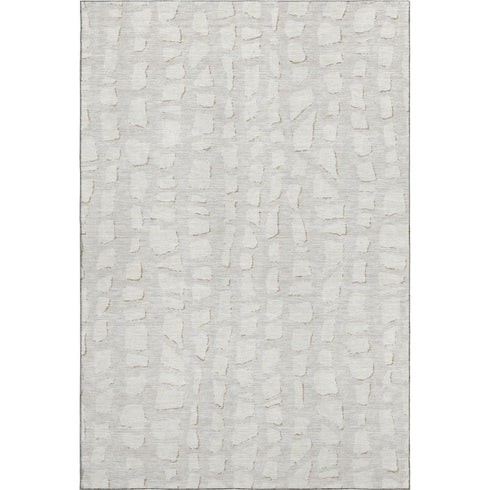 5' X 8' Ivory And Beige Cobblestone Washable Area Rug With UV Protection