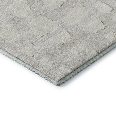 5' X 8' Ivory And Beige Cobblestone Washable Area Rug With UV Protection