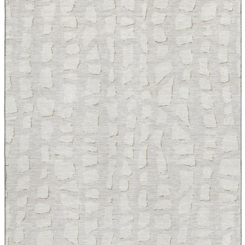 5' X 8' Ivory And Beige Cobblestone Washable Area Rug With UV Protection