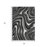 5' X 8' Black Gray And White Marble Washable Area Rug With UV Protection