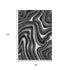 8' X 10' Black Gray And White Marble Washable Area Rug With UV Protection