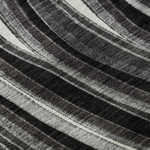 8' X 10' Black Gray And White Marble Washable Area Rug With UV Protection