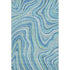 5' X 8' Blue Green And Ivory Marble Washable Area Rug With UV Protection