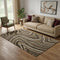 5' X 8' Brown Beige And Taupe Marble Washable Area Rug With UV Protection