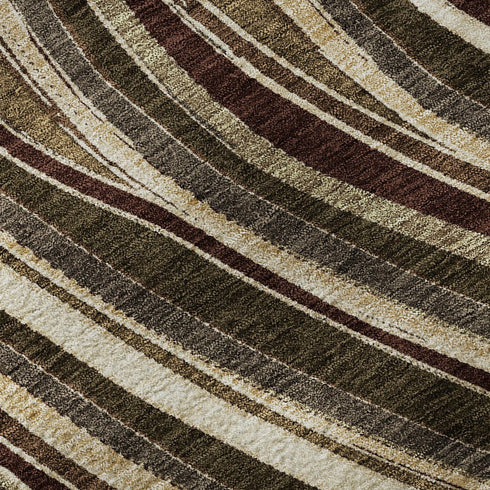 8' X 10' Brown Beige And Taupe Marble Washable Area Rug With UV Protection