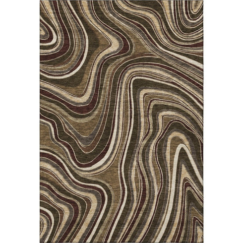 8' X 10' Brown Beige And Taupe Marble Washable Area Rug With UV Protection