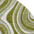 8' Olive Green Ivory And Gray Marble Washable Round Rug With UV Protection