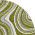 8' Olive Green Ivory And Gray Marble Washable Round Rug With UV Protection