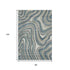 8' X 10' Teal Ivory And Taupe Marble Washable Area Rug With UV Protection