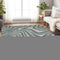 8' X 10' Teal Ivory And Taupe Marble Washable Area Rug With UV Protection