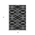 5' X 8' Black Ivory And Gray Abstract Washable Area Rug With UV Protection