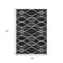8' X 10' Black Ivory And Gray Abstract Washable Area Rug With UV Protection
