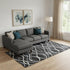 8' X 10' Black Ivory And Gray Abstract Washable Area Rug With UV Protection
