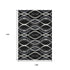 9' X 12' Black Ivory And Gray Abstract Washable Area Rug With UV Protection