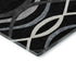 9' X 12' Black Ivory And Gray Abstract Washable Area Rug With UV Protection