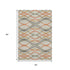 5' X 8' Orange Ivory And Gold Abstract Washable Area Rug With UV Protection