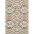 5' X 8' Orange Ivory And Gold Abstract Washable Area Rug With UV Protection