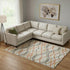 8' X 10' Orange Ivory And Gold Abstract Washable Area Rug With UV Protection