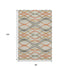 8' X 10' Orange Ivory And Gold Abstract Washable Area Rug With UV Protection