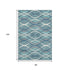 8' X 10' Teal Ivory And Gray Abstract Washable Area Rug With UV Protection