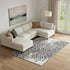 8' X 10' Black And Ivory Medallion Washable Area Rug With UV Protection