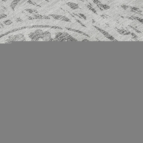 8' X 10' Silver And Gray Medallion Washable Area Rug With UV Protection