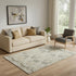 5' X 8' Beige Gold And Taupe Medallion Washable Area Rug With UV Protection