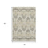 5' X 8' Beige Gold And Taupe Medallion Washable Area Rug With UV Protection