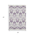 5' X 8' Purple And Ivory Medallion Washable Area Rug With UV Protection