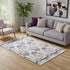 5' X 8' Purple And Ivory Medallion Washable Area Rug With UV Protection