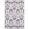 5' X 8' Purple And Ivory Medallion Washable Area Rug With UV Protection