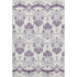 5' X 8' Purple And Ivory Medallion Washable Area Rug With UV Protection