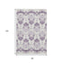 8' X 10' Purple And Ivory Medallion Washable Area Rug With UV Protection