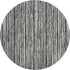8' Black And Ivory Striped Washable Round Rug With UV Protection