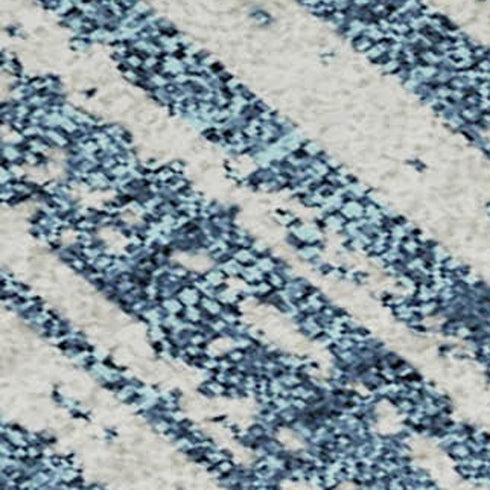 8' X 10' Blue And Ivory Striped Washable Area Rug With UV Protection