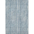 9' X 12' Blue And Ivory Striped Washable Area Rug With UV Protection