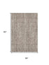5' X 8' Brown And Ivory Striped Washable Area Rug With UV Protection