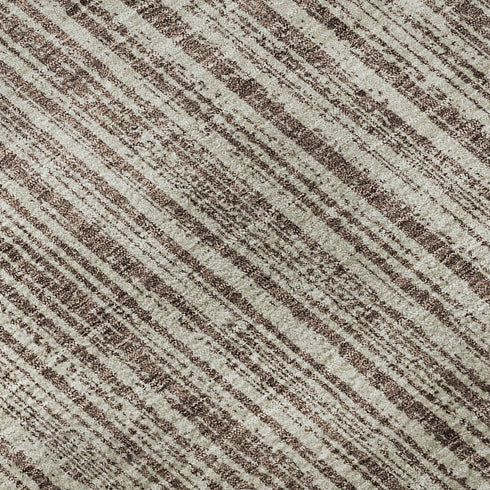 5' X 8' Brown And Ivory Striped Washable Area Rug With UV Protection